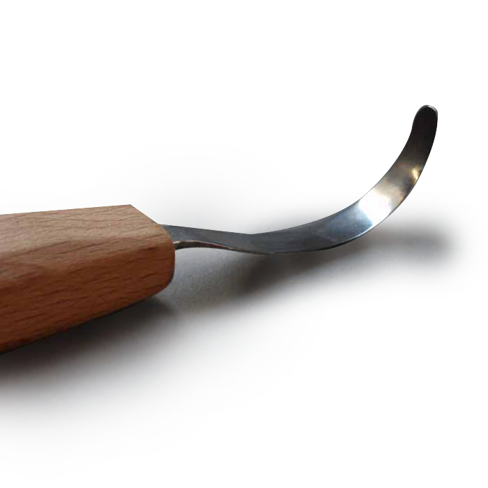 How to carve the bowl of a spoon using a hook knife with Robin Wood. 