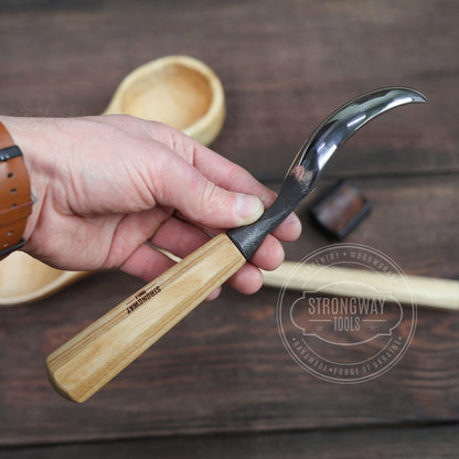 Strongway 15mm Bent Gouge for making kuksa, spoons, bowls