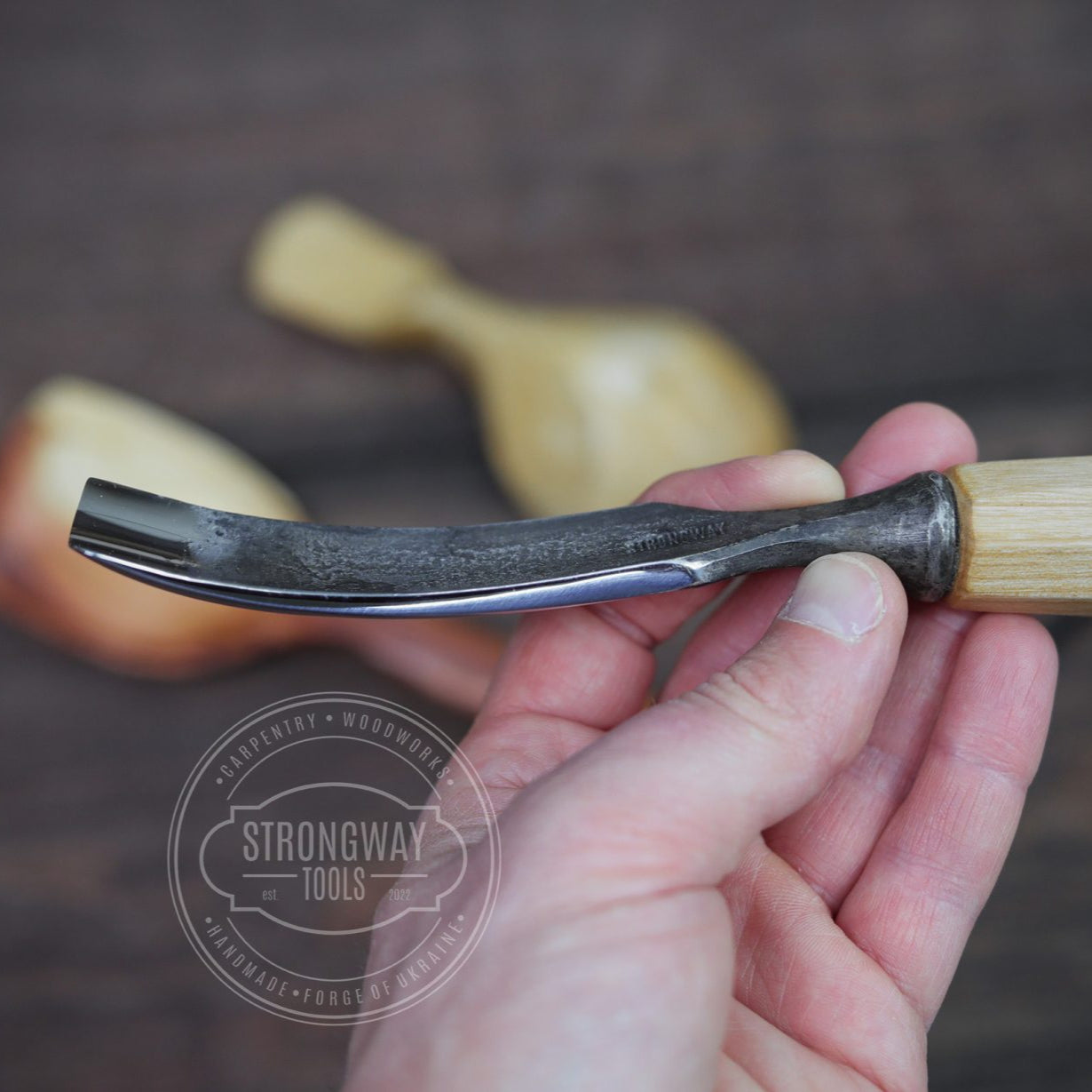 Strongway 25mm Bent Gouge for making kuksa, spoons, bowls