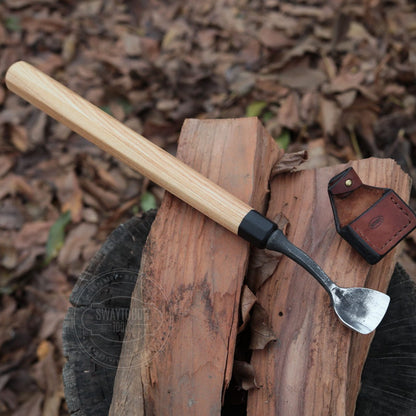 Strongway 40mm Long Handle Bent Gouge for making kuksa and bowls