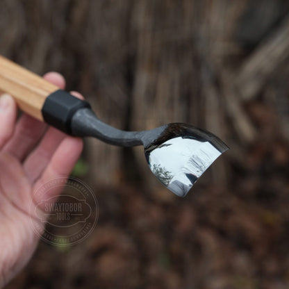 Strongway 40mm Long Handle Bent Gouge for making kuksa and bowls