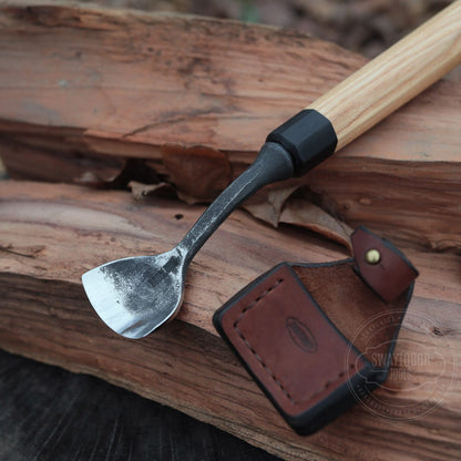 Strongway 40mm Long Handle Bent Gouge for making kuksa and bowls