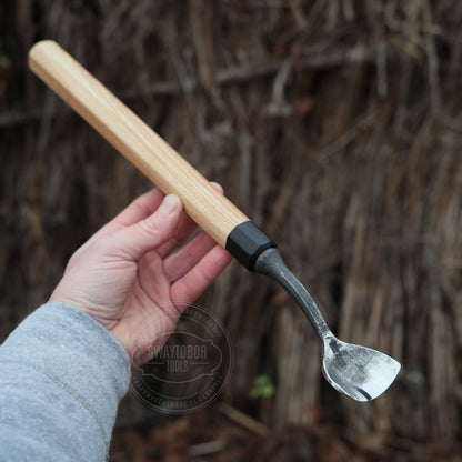 Strongway 40mm Long Handle Bent Gouge for making kuksa and bowls