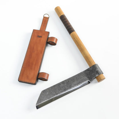 Strongway Froe with Leather Bound Handle and Sheath - Wood Tamer