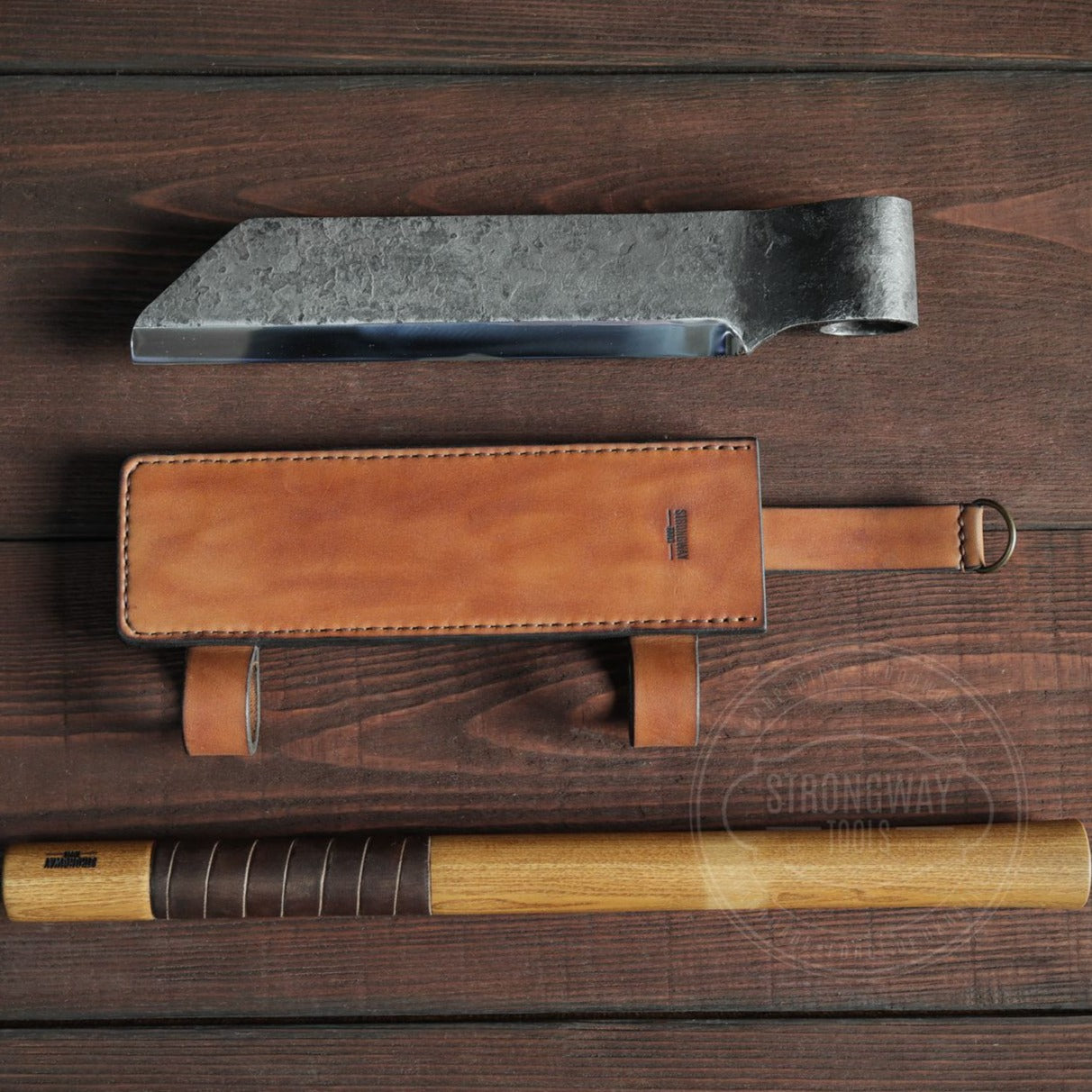 Strongway Froe with Leather Bound Handle and Sheath - Wood Tamer