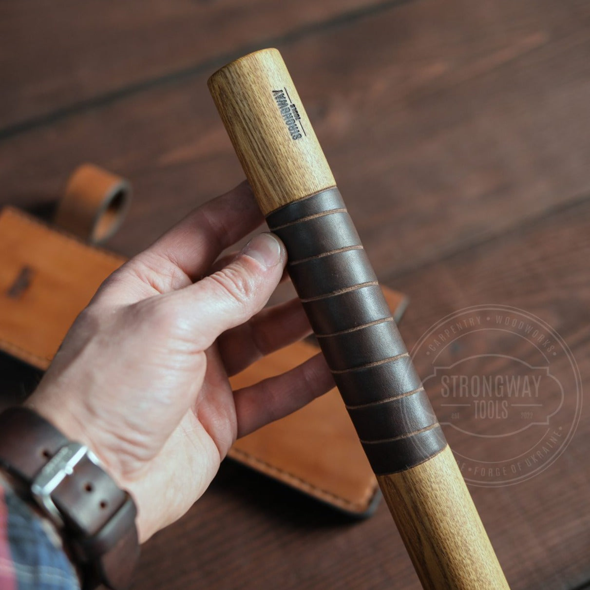 Strongway Froe with Leather Bound Handle and Sheath - Wood Tamer