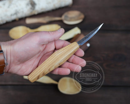 Strongway 70mm Finishing/Turning Slöyd knife with Octagonal Handle - Wood Tamer