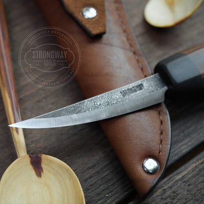 Strongway 85mm Slöyd knife with thermo ash wood handle