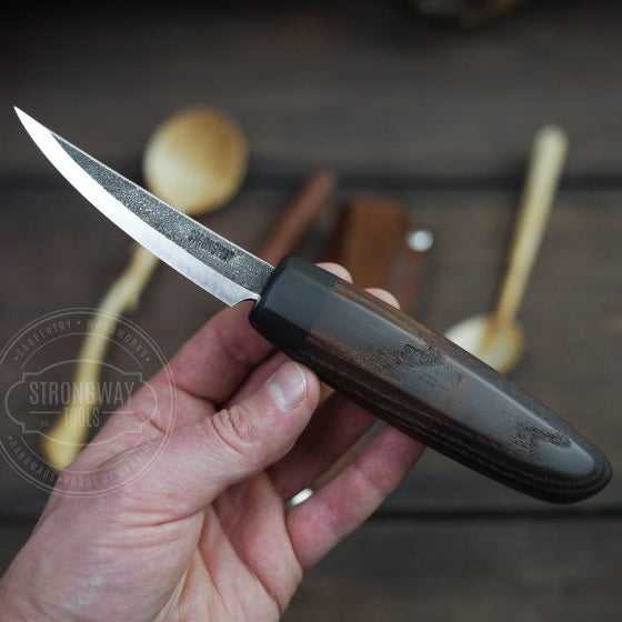 Strongway 85mm Slöyd knife with thermo ash wood handle