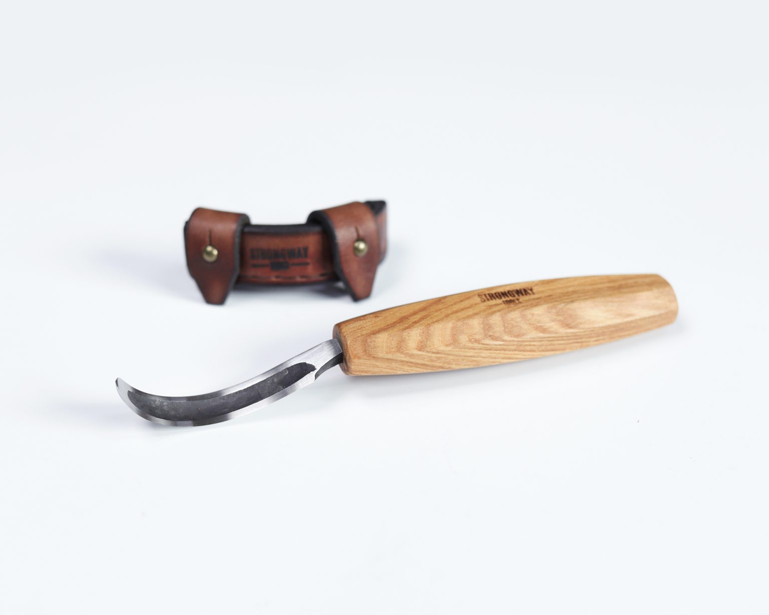 Strongway Hook Knife with Octagonal Handle - Left Hand - Wood Tamer