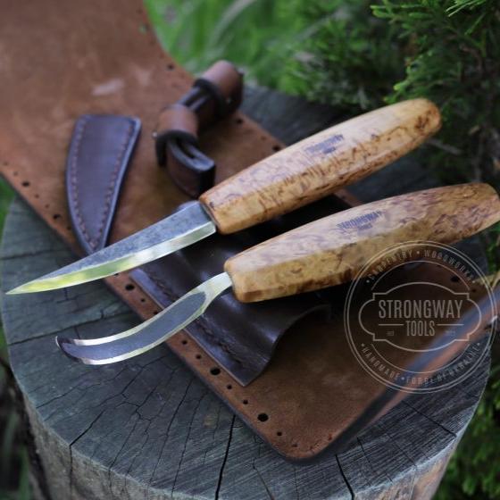 Strongway Hook Knife and Slöyd Knife Set