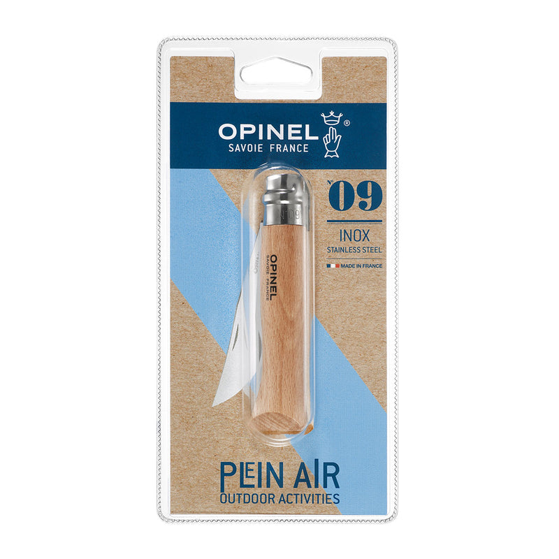 Opinel Traditional No09 Stainless Steel 9cm Blister Pack