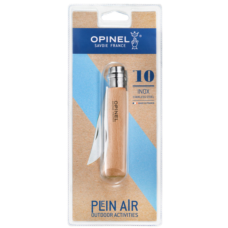 Opinel Traditional No10 Stainless Steel 10cm Blister Pack