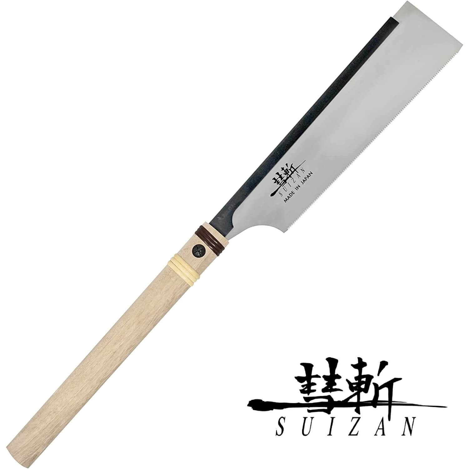 SUIZAN Japanese Dozuki Dovetail Hand Saw 9.5 Inch 25 TPI, Japanese Dovetail Hand Saw for Cross-cut, Rip-cut and Angle Cut