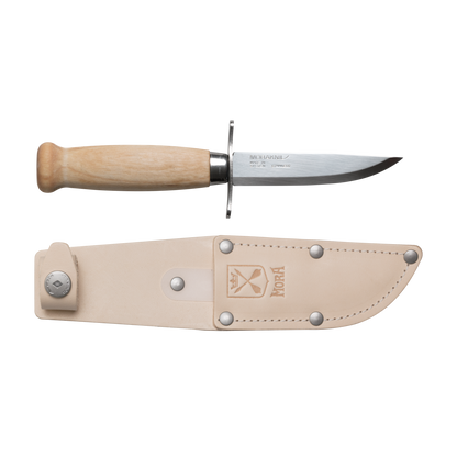 Mora Scout 39 Stainless Fixed Blade Knife + Sheath - Wood Tamer